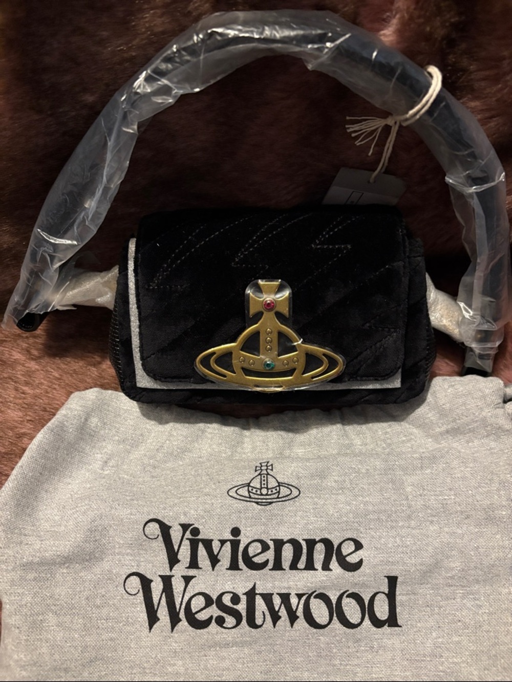 Vivienne Westwood velvet small Hazel bag - Picture 2 of 11